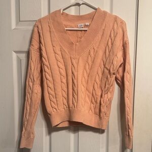 GAP Women's V-Neck Peach Sweater